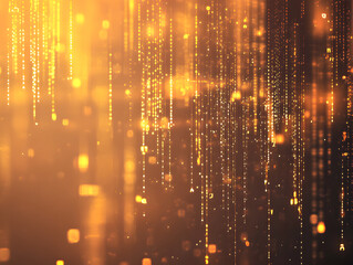 Naklejka premium Dazzling Abstract Light Patterns with Glowing Golden Lines and Particles