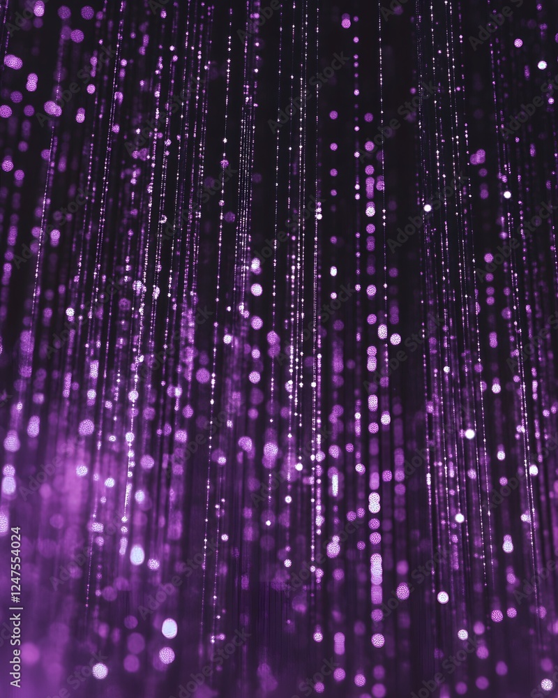 Poster magical purple rain: a stunning display of light and color in an abstract setting