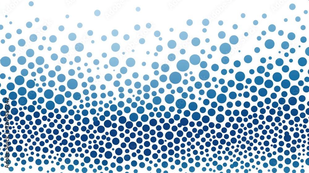 Aufkleber abstract blue dotted gradient background. modern design with varying circle sizes. perfect for digit