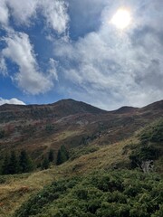 mountain landscape with clouds