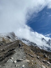 Hiker on top of a mountain 