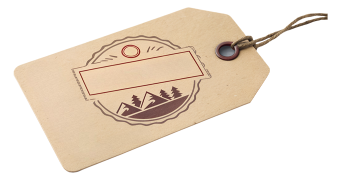 Mountain design craft tag for labeling