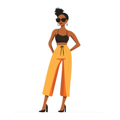 Ivory Coast Women's Summer Attire | Cultural Fashion Vector Illustration & Design
