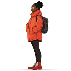 Kenyan Women's Winter Wear | Cultural Outfit Vector Illustration & Style Guide
