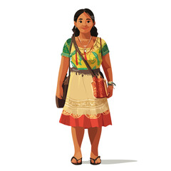 Kiribati Women's Summer Attire | Traditional Vector Fashion Illustration
