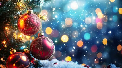 Festive Christmas Ornaments and Sparkling Lights for a Magical Holiday Season