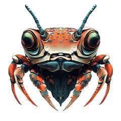Crab Head Vector Illustration | Coastal and Intricate Marine Art  
