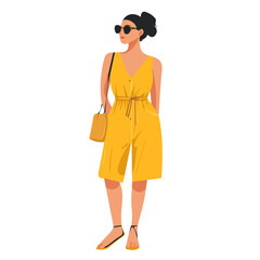 woman in yellow dress