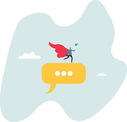 Communicate for success, communication skill, sending message, meeting discussion or advertising message to customer .business concept.flat character.