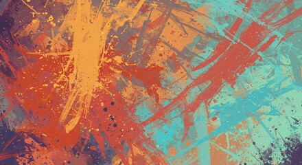 Abstract art with bold strokes and splatter effects for creative projects