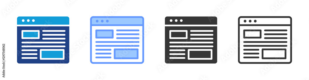 Poster User Interface icon set multiple style collection