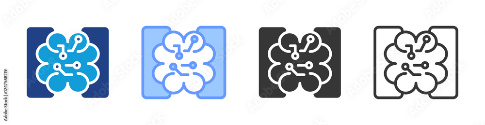 Aufkleber Machine Learning icon set multiple style collection