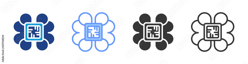 Poster Artificial Intelligence icon set multiple style collection