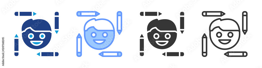 Poster Human Centered Design icon set multiple style collection