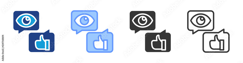 Poster Visual Feedback icon set multiple style collection