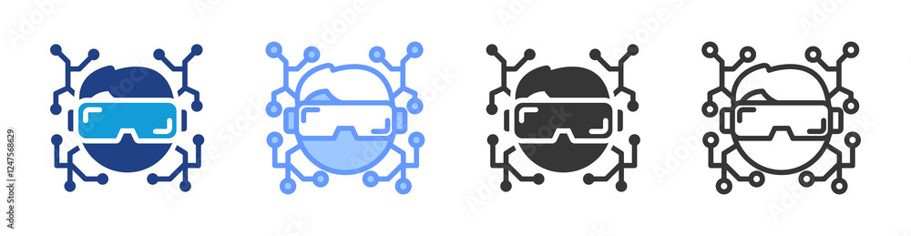 Poster Immersive Experience icon set multiple style collection