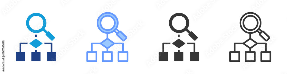 Poster Predictive Algorithm icon set multiple style collection