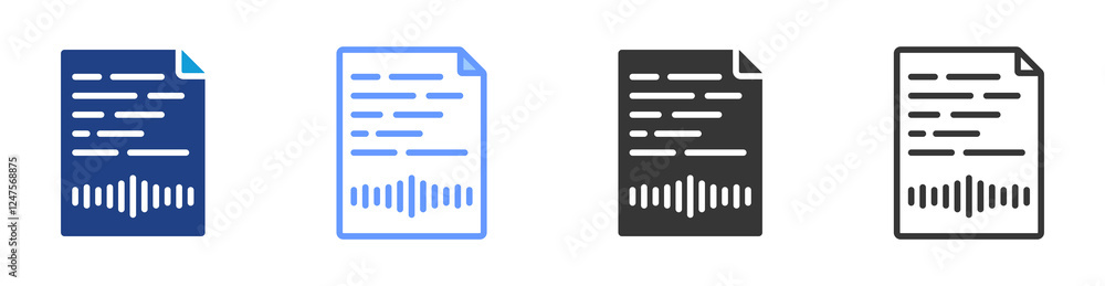 Poster Speech Synthesis icon set multiple style collection
