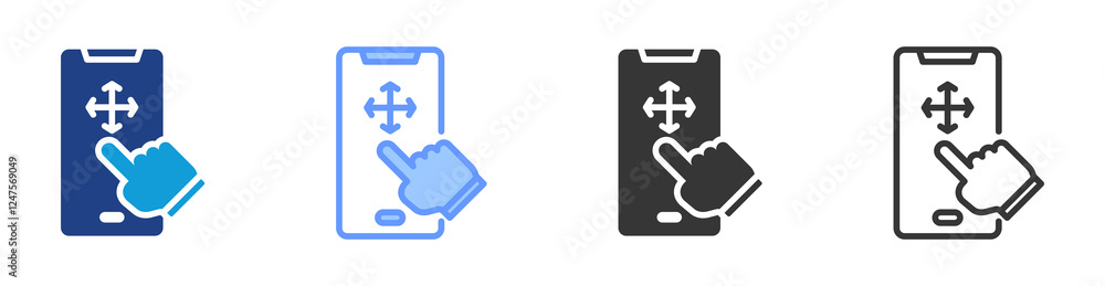 Poster Tactile Interface icon set multiple style collection