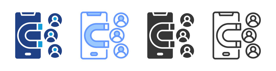 User Engagement icon set multiple style collection