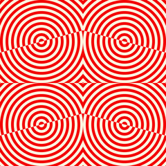 Crossing circles, rhombuses, ornament. Linear seamless pattern. Abstract background. Mosaic vector. Geometric illustration. Embroidery backdrop.