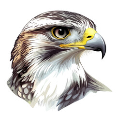 Falcon Head Vector Illustration | Majestic and Powerful Bird Art  

