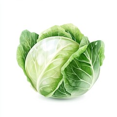 Fototapeta premium Light gradient icon of cabbage, modern aesthetic, white background 