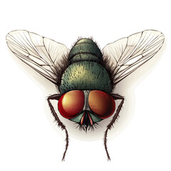 Fly Head Vector Illustration | Detailed Insect Artwork for Logos & Digital Designs  
