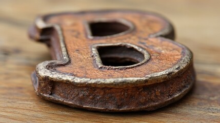 Rusty Letter B Close-Up: Vintage Charm