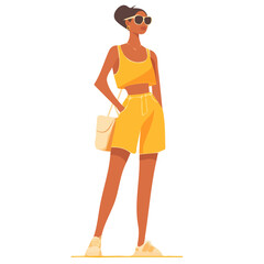 Serbia Woman Summer Clothes Vector Illustration | Light and Stylish Warm-Weather Fashion Artwork  
