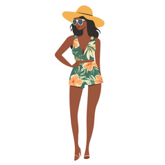 Seychelles Woman Summer Clothes Vector Illustration | Breezy and Stylish Warm-Weather Fashion Artwork  
