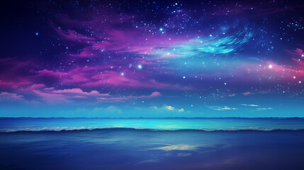 Obraz premium Starry Night Sky Background with Galaxies and Sparkling Stars