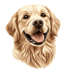 Golden Retriever Head Vector Illustration | Friendly Canine Artwork for Logos & Prints  
