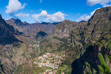 View from Eira do Serrado to the nuns valley on Madeira. 