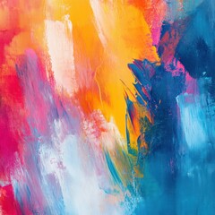 Vibrant abstract strokes, canvas texture, colorful background, art print