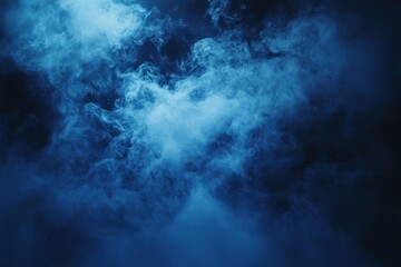 Mystical swirling blue mist in an ethereal, dreamlike atmosphere.