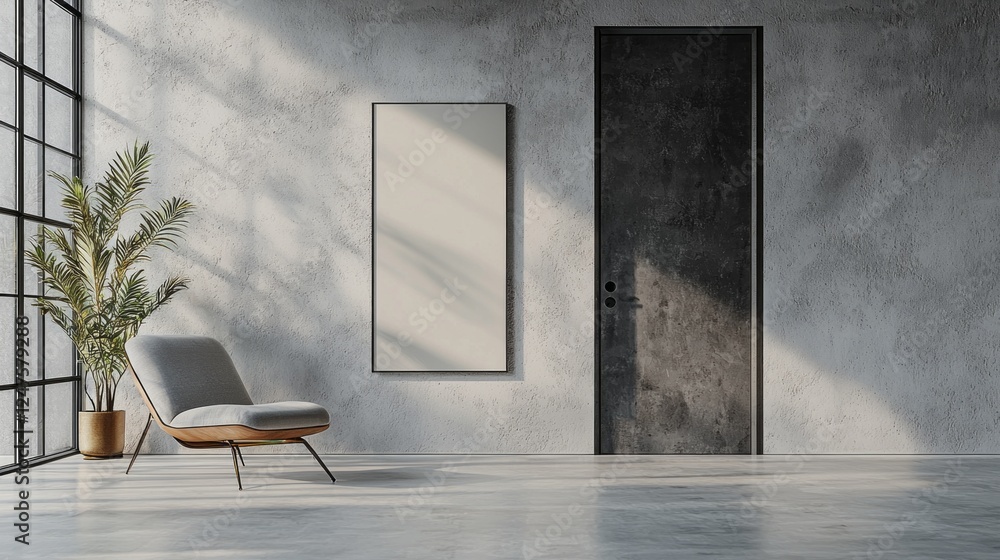 Aufkleber Contemporary design showcased on a chic door in a polished studio. This setup highlights branding ideas and marketing materials in a minimalistic environment, blending style and functionality