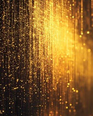Naklejka premium Sparkling Golden Lights Creating a Dreamy Atmosphere and Captivating Visual Effects