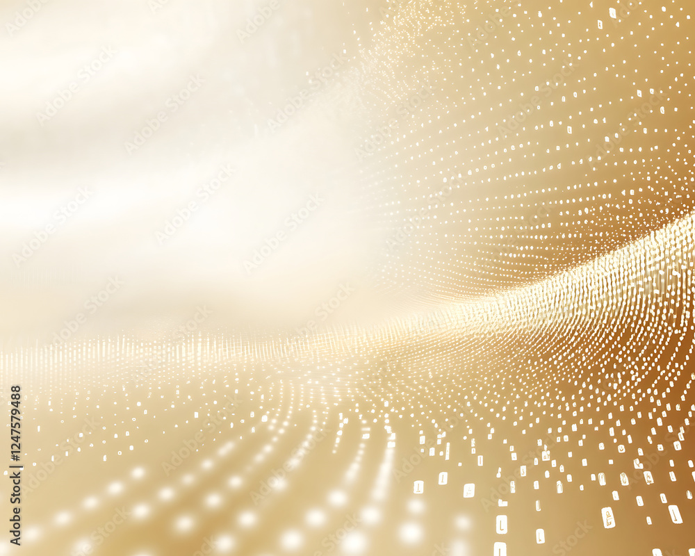Aufkleber abstract golden waves of light and data representing digital connectivity and information flow