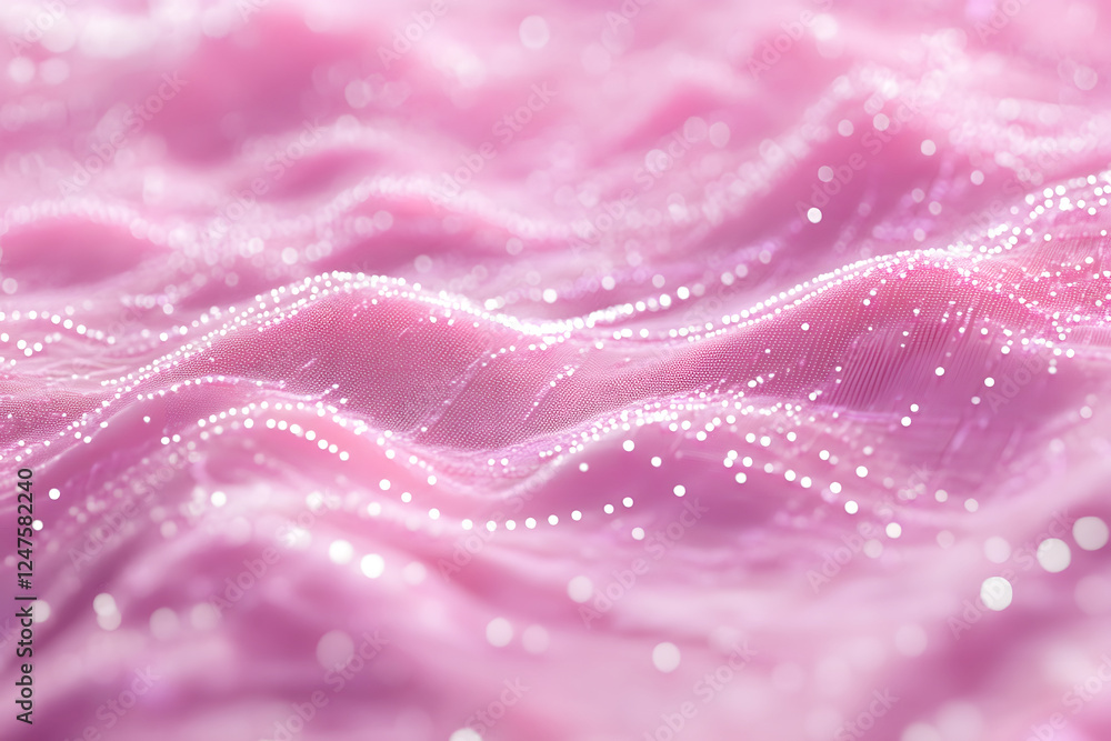 Poster captivating pink wave patterns with light reflection and sparkling details