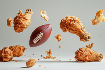 American football with fried chicken game night food