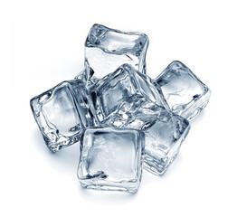   Ice cubes isolated on white background