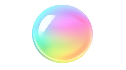 A colorful, translucent bubble with a soft gradient of pastel hues.