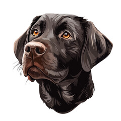Labrador Retriever Head Vector Illustration | Loyal Companion Dog Artwork for Logos & Prints  
