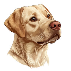 Labrador Retriever Head Vector Illustration | Loyal Companion Dog Artwork for Logos & Prints  
