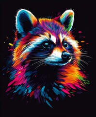 Cute Black Kitten Portrait Cartoon Illustration Isolated on White Background