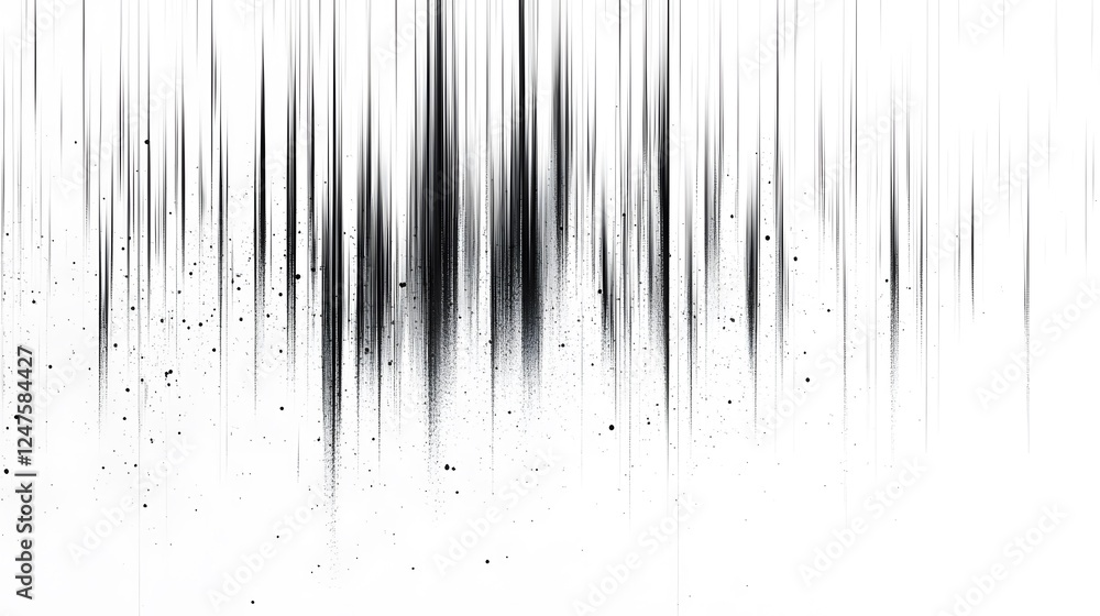 Poster dynamic abstract black and white lines with artistic drips and splashes