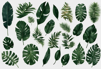 icons leaves background transparent tropical leaf seamless pattern icon cute green illustration plant nature tree branch flower fresh decoration design calm peace palm botanical vacation holiday