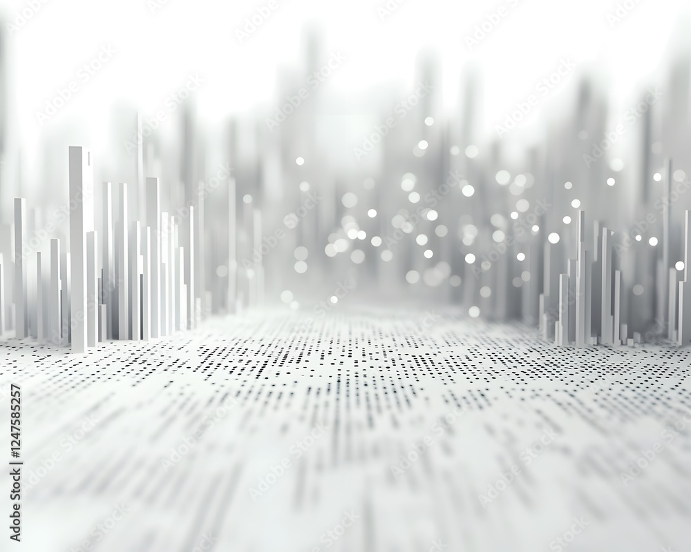 Aufkleber abstract digital landscape with data visualization and blurry backdrop