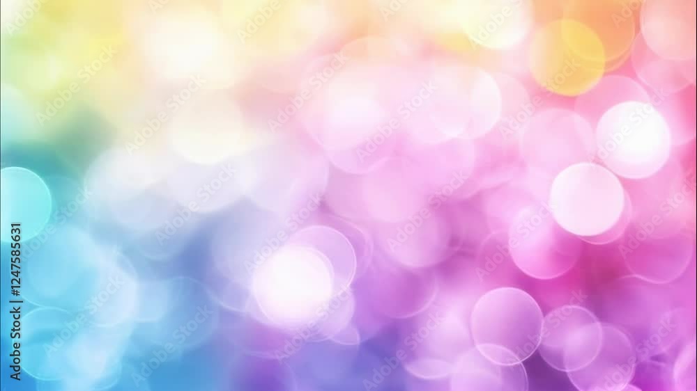 Poster vibrant bokeh background with multicolored soft light and abstract forms